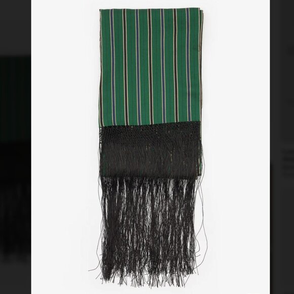 Bode Alumni Stripe Dinner Scarf in Green - Picture 1 of 1
